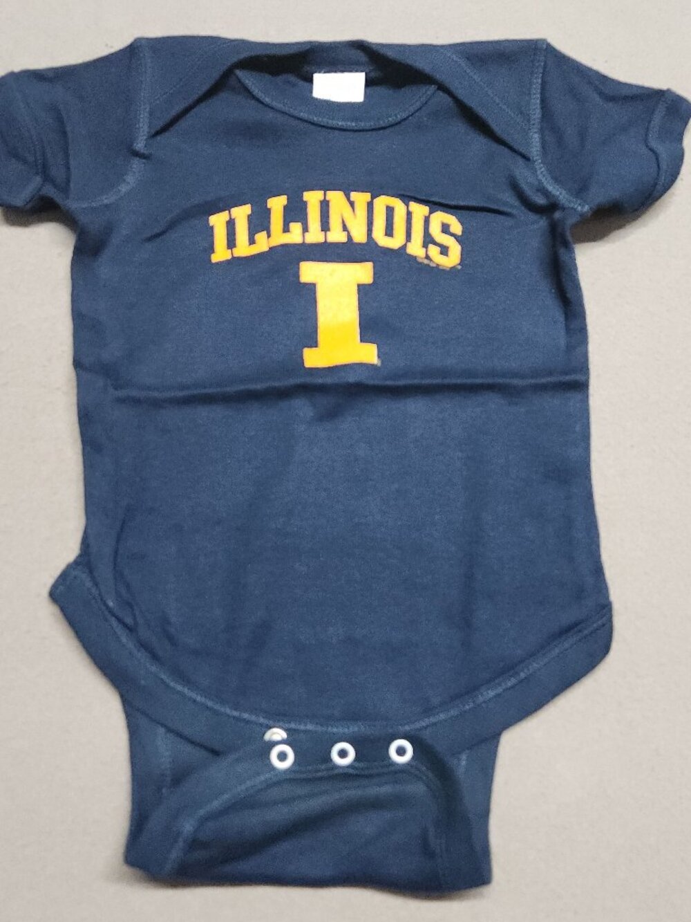 Rabbit Skins Illinois I Baby Bodysuit 6 Months 100% Cotton Navy Blue 142